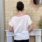 Pull femme col bateau maille fine « Tendance » - ecru - taille-unique