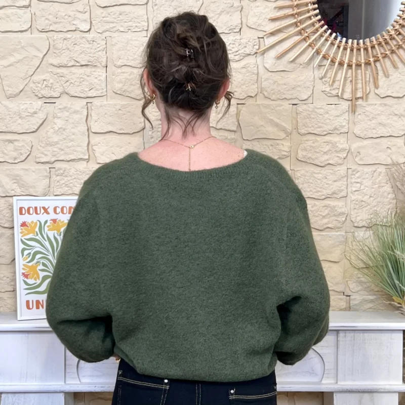 Gilet femme en maille douce - kaki - taille-unique