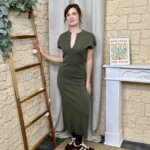 Robe longue aspect lainage « Tendance » - kaki - taille-unique