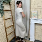 Robe longue aspect lainage « Tendance » - beige - taille-unique