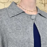 Gilet cape col chemise femme « Tendance » - gris - taille-unique