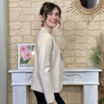 Veste blazer femme en maille « Tendance » - beige - taille-unique