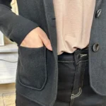 Veste blazer femme en maille « Tendance » - noir - taille-unique