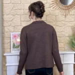 Veste blazer femme en maille « Tendance » - marron - taille-unique