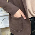 Veste blazer femme en maille « Tendance » - marron - taille-unique