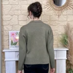 Veste blazer femme en maille « Tendance » - kaki - taille-unique