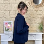 Veste blazer femme en maille « Tendance » - marine - taille-unique