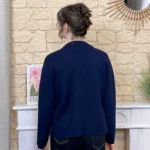 Veste blazer femme en maille « Tendance » - marine - taille-unique