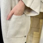 Veste poncho femme en maille - beige - taille-unique