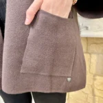 Veste poncho femme en maille - marron - taille-unique