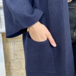 Veste poncho femme en maille - marine - taille-unique