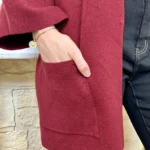 Veste poncho femme en maille - bordeaux - taille-unique