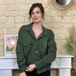 Veste courte femme esprit surchemise « Tendance » - kaki - taille-unique