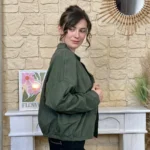 Veste courte femme esprit surchemise « Tendance » - kaki - taille-unique