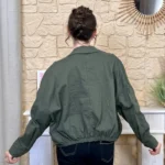 Veste courte femme esprit surchemise « Tendance » - kaki - taille-unique