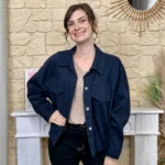 Veste courte femme esprit surchemise « Tendance » - marine - taille-unique