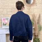 Veste courte femme esprit surchemise « Tendance » - marine - taille-unique