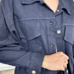 Veste courte femme esprit surchemise « Tendance » - marine - taille-unique