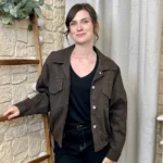 Veste courte femme esprit surchemise « Tendance » - marron - taille-unique