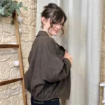 Veste courte femme esprit surchemise « Tendance » - marron - taille-unique