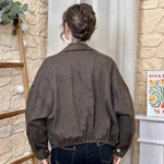 Veste courte femme esprit surchemise « Tendance » - marron - taille-unique