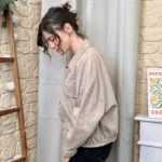 Veste courte femme esprit surchemise « Tendance » - beige - taille-unique