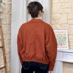 Veste courte femme esprit surchemise « Tendance » - rouille - taille-unique