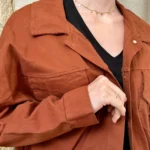 Veste courte femme esprit surchemise « Tendance » - rouille - taille-unique