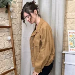 Veste courte femme esprit surchemise « Tendance » - camel - taille-unique