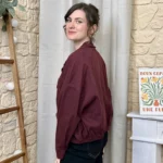 Veste courte femme esprit surchemise « Tendance » - bordeaux - taille-unique