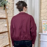 Veste courte femme esprit surchemise « Tendance » - bordeaux - taille-unique