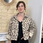 Veste femme imprimée léopard - beige - taille-unique