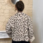 Veste femme imprimée léopard - beige - taille-unique