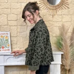 Veste femme imprimée léopard - kaki - taille-unique