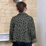 Veste femme imprimée léopard - kaki - taille-unique
