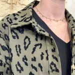Veste femme imprimée léopard - kaki - taille-unique