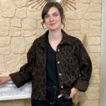 Veste femme imprimée léopard - marron - taille-unique