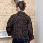 Veste femme imprimée léopard - marron - taille-unique
