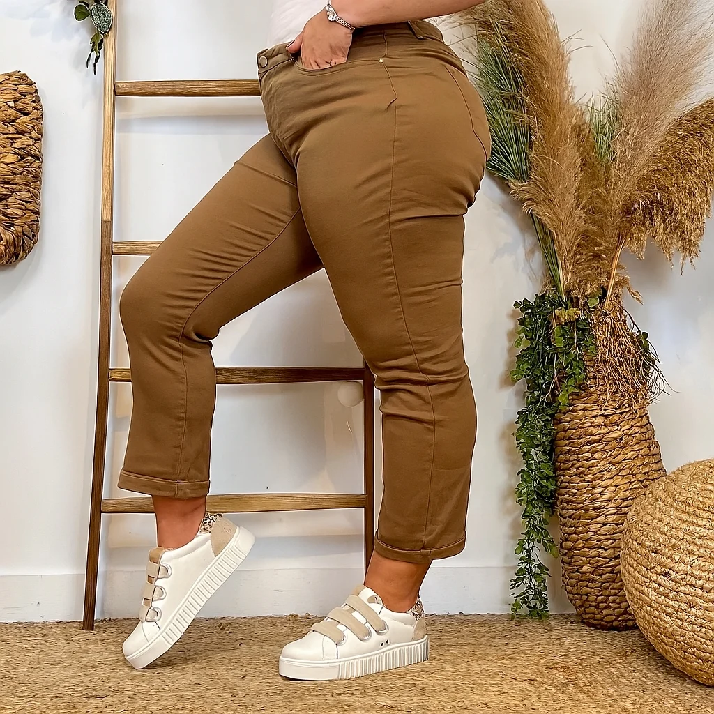 Jean 7/8ème camel femme VOGGO T42-T50