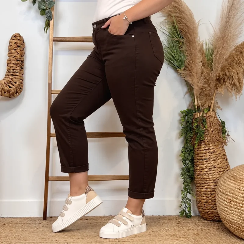 Jean 7/8ème marron - VOGGO - marron - 50