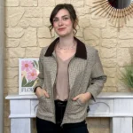 Veste zippée pied-de-poule « Tendance » (T38-T40)