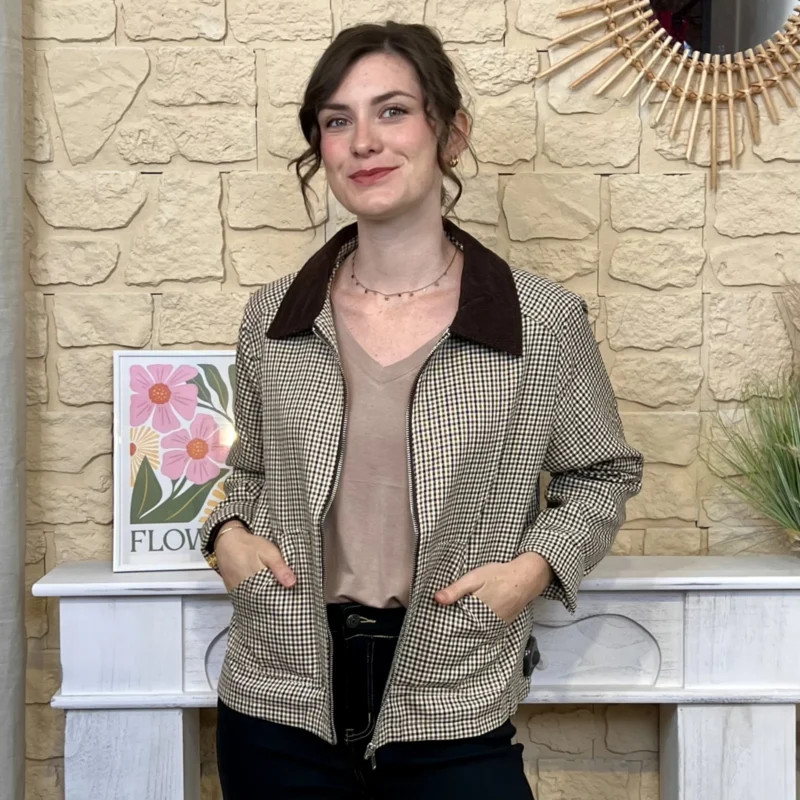 Veste zippée pied-de-poule « Tendance » (T38-T40)