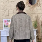 Veste zippée pied-de-poule « Tendance » (T38-T40) - camel - 40