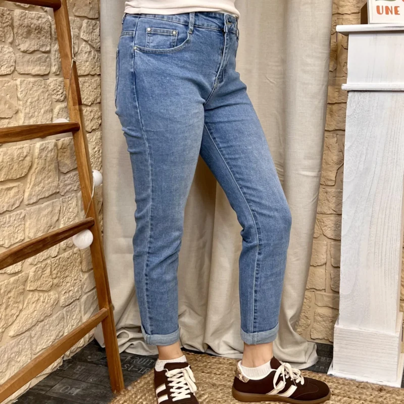 Jean 7/8ème denim clair VOGGO (T36-T44) - denim-clair - 44