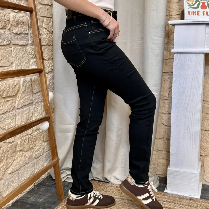 Jean Slim noir surpiqué VOGGO - noir-beige - 44