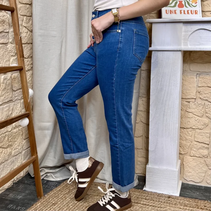 Jean droit 7/8ème femme VOGGO (T36-T44) - denim - 44