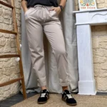 Jogging femme 2 bandes côtés - Taille unique - beige - taille-unique