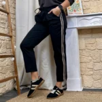 Jogging femme 2 bandes côtés - Taille unique - noir - taille-unique