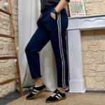 Jogging femme 2 bandes côtés - Taille unique - marine - taille-unique