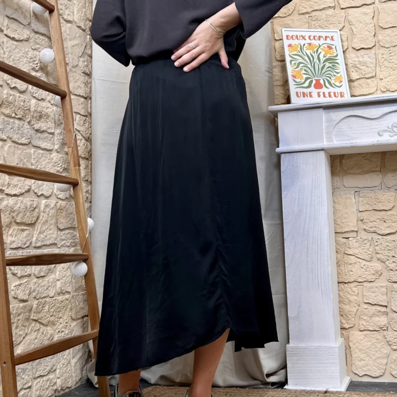 Jupe longue fluide unie femme – Taille unique - noir - taille-unique